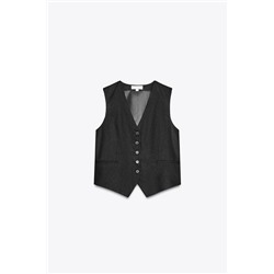 LINEN BLEND TAILORED WAISTCOAT