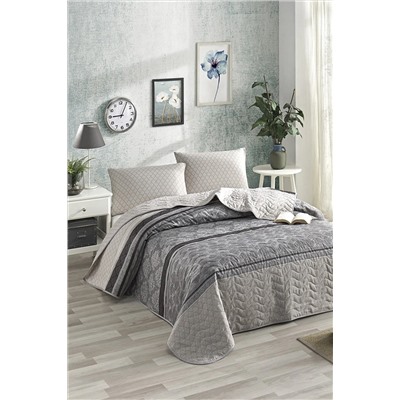 Ev & Ev Home Kapitone Yatak Örtüsü Seti Tek Kişilik Creative Gri Ep-026990