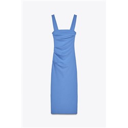 GATHERED MIDI DRESS