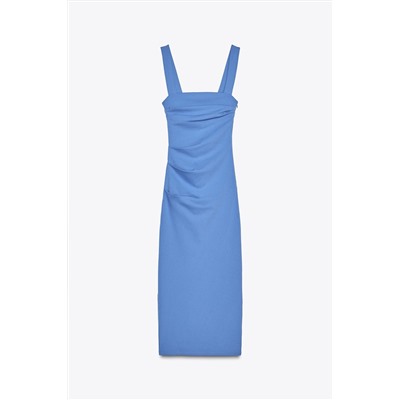 GATHERED MIDI DRESS