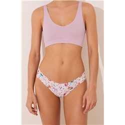 Tanga clean cut print blanco