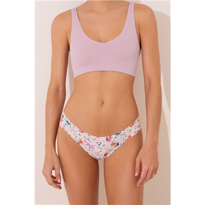 Tanga clean cut print blanco