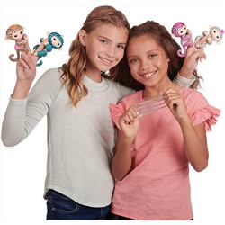 WowWee Fingerlings Monkeys - Fingerblings - Sparkle (White/Silver) - Friendly Interactive Toy