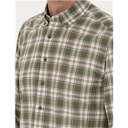 Haki Slim Fit Uzun Kollu Gömlek