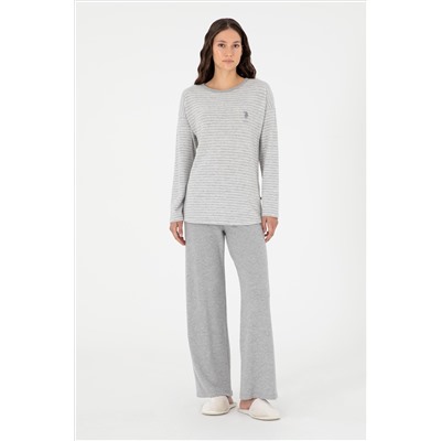 Kadın Gri Melanj Pijama Takımı