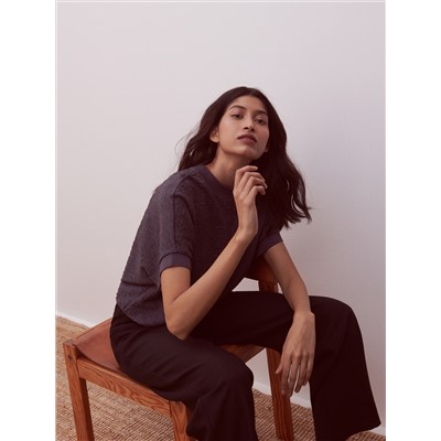Bluse aus Strukturstoff