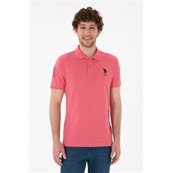 Erkek Slim Fit Polo Yaka Pembe Basic Tişört
