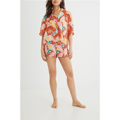 Camisa corta pijama estampada