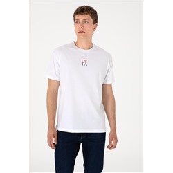 Erkek Comfort Fit Bisiklet Yaka Beyaz Tişört