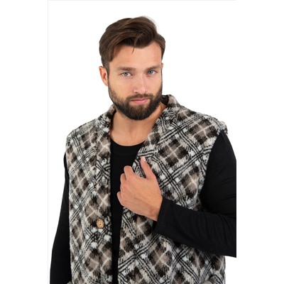 ЖИЛЕТ MEN VEST WOOL  цвет Клетка серая