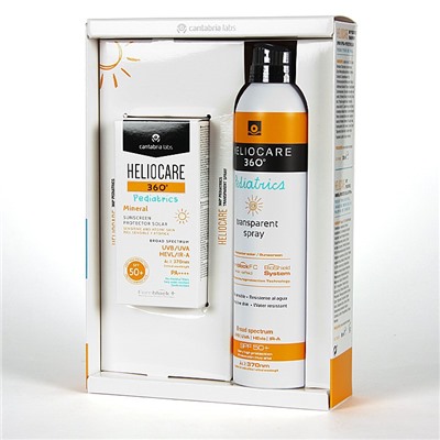 Heliocare 360 Pediatrics PACK Mineral SPF 50+ 50 ml + Spray transparente SPF 50 200ml