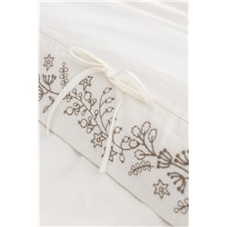 Relief King Size %100 Pamuk Bağlamalı Nevresim Takımı - Ekru/Haki