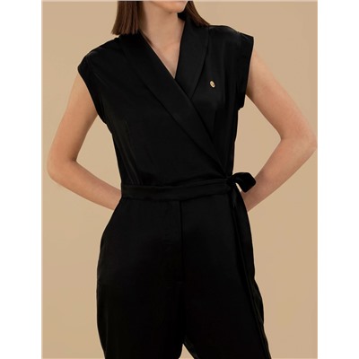 Siyah Comfort Fit Dokuma Tulum
