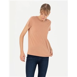 Kahverengi Regular Fit Basic Tişört