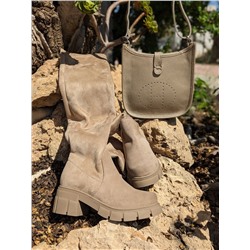Ab.Zapatos Botines-medias 22 Taupe+Ab.Zapatos PELLE Helena (310) БЕЖЕВЫЙ АКЦИЯ