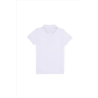 Erkek Çocuk Beyaz Basic Polo Yaka T-Shirt