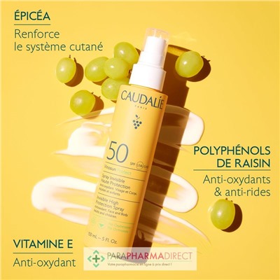 Caudalie Vinosun Protect - SPF50 - Spray Solaire Invisible Haute Protection 150ml