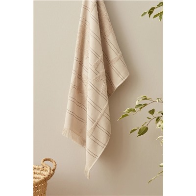 Karaca HomeYoung Denim Palm Yüz Havlusu 50x90 Cm Bej