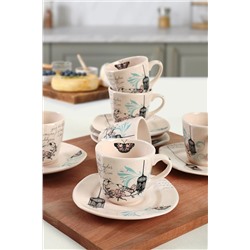 Keramika Retro Çay Takımı 12 Parça 6 Kişilik TC003012F030A5191000ATC200