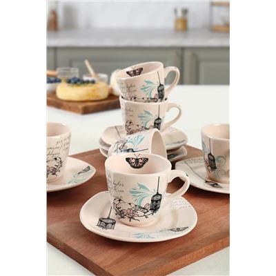 Keramika Retro Çay Takımı 12 Parça 6 Kişilik TC003012F030A5191000ATC200