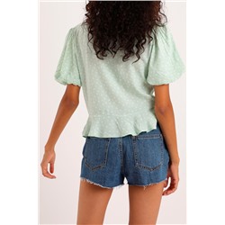 Top Verde y blanco