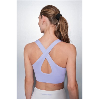 Sujetador deportivo reversible lila y blanco