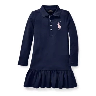 GIRLS 2-6X Big Pony Stretch Mesh Dress