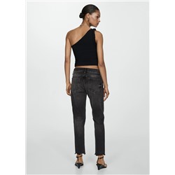 Jeans girlfriend tiro bajo rotos