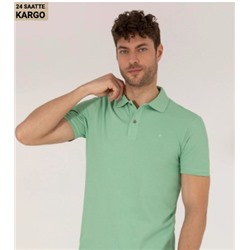 Açık Yeşil Regular Fit Polo Yaka Basic Tişört