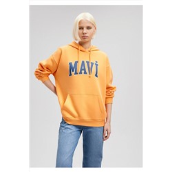 MaviLogo Baskılı Kapüşonlu Turuncu Sweatshirt 1600361-71407