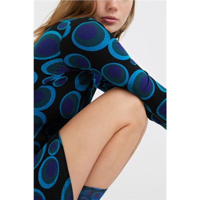 Vestido slim corto círculos