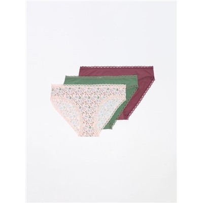 PACK OF 3 PAIRS OF CLASSIC BRIEFS WITH LACE