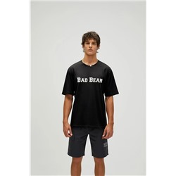 Bad Bear, Title Oversize T-shirt Siyah Baskılı Erkek Tişört