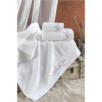 gelin house collection %100 Pamuklu 3 Parça Julia Banyo Havlu Seti | Hamam Takımı | Çeyiz Seti HVL-00006