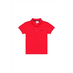 Erkek Çocuk Kırmızı Basic Polo Yaka Tişört