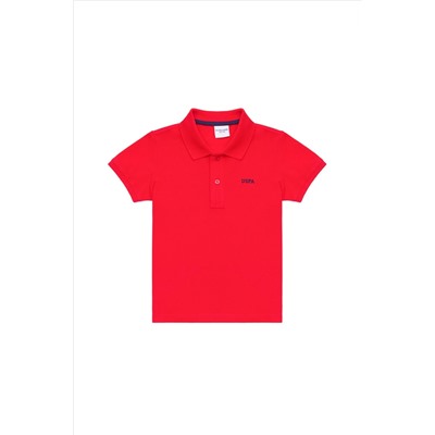 Erkek Çocuk Kırmızı Basic Polo Yaka Tişört