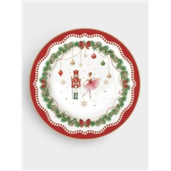 Тарелка десертная, 19 см, 4 шт, фарфор P, белая, Микс, Magie de Noel