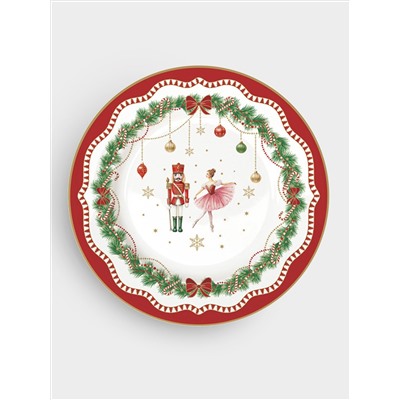 Тарелка десертная, 19 см, 4 шт, фарфор P, белая, Микс, Magie de Noel