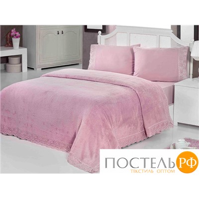 Покрывало "REYNA" шерсть с гипюр. Г.РОЗ (220*240/240*260/50*70-2) (Maison Dor)