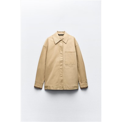 OVERSHIRT WITH STRIPED CUFFS