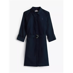 Long-Sleeve Belted Oxford Shirtdress