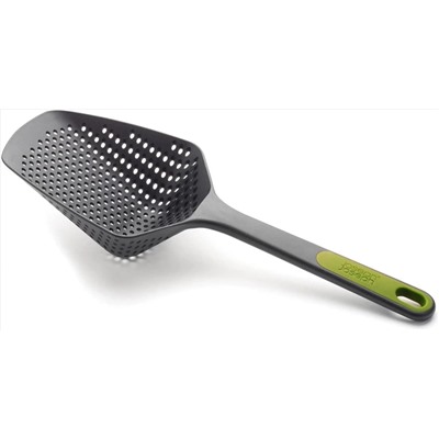 Joseph Joseph Scoop Colander Strainer Slotted Spoon, Large, Gray/Green