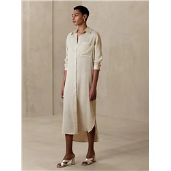 SILKY MAXI SHIRTDRESS