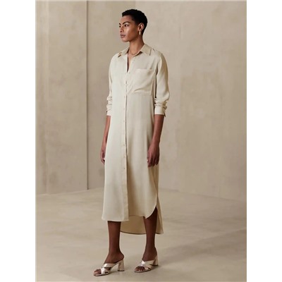 SILKY MAXI SHIRTDRESS