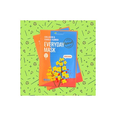 Collagen & Canola Flower Everyday Mask (10ea), Питательная маска с коллагеном и экстрактом рапса