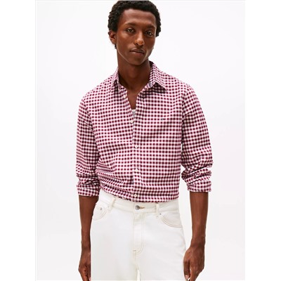 Slim Fit Stretch Gingham Oxford Shirt