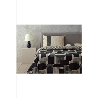 English Home Geodesic Dijital Baskılı Soft Cotton Tek Kişilik Nevresim Seti 160x220 Cm Antrasit - Yeşil TYCW48Z5XN169655861372016