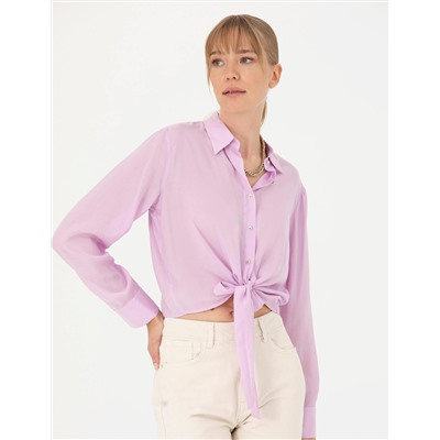 Lila Regular Fit Uzun Kollu Gömlek
