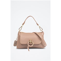 Bandolera de piel Arvier - Beige