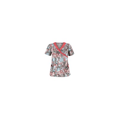 UA Bali Garden White Print Scrub Top